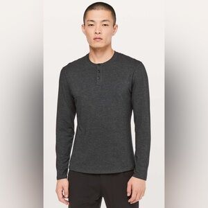 Lululemon- 5 Year Basic Long Sleeve Henley- Heathered Black- Medium- Like new!!!